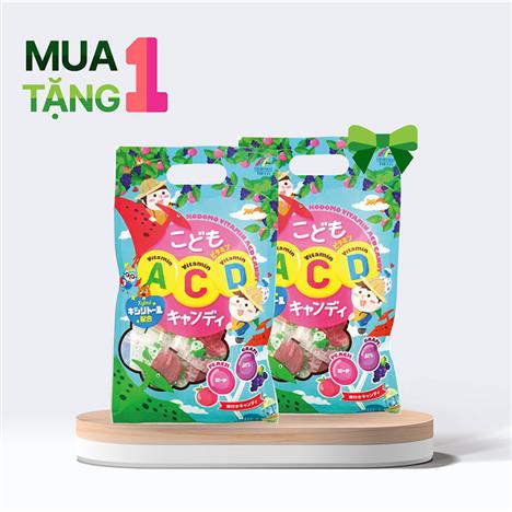 Combo siêu hời mua 1 tặng 1 TPBS: Kẹo mút Unimat vị nho đào bố sung vitamin A, C, D (8 cây)