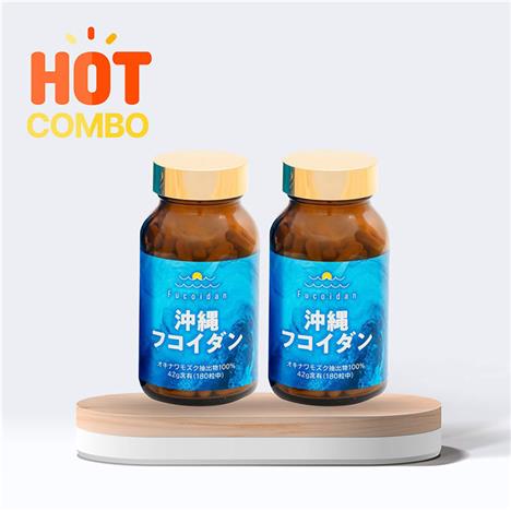 Combo siêu tiết kiệm 2 hộp TPBVSK: Viên uống Okinawa Fucoidan 180 viên, tăng sức khỏe, nâng cao đề kháng