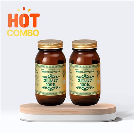 Combo siêu tiết kiệm 2 hộp TPBVSK: Viên uống tảo Spirulina 100% Japan Algae 2200 viên, tăng sức khỏe, cải thiện tiêu hóa