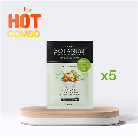 Combo siêu tiết kiệm 5 gói Muối tắm Botaniful Bath Salt-Fresh Herb 35g