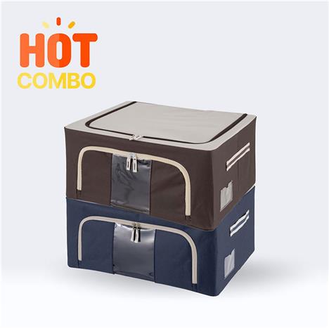Combo siêu tiết kiệm 2 Hộp đựng quần áo gấp gọn có cửa sổ 50x40cm (Nhiều mẫu)