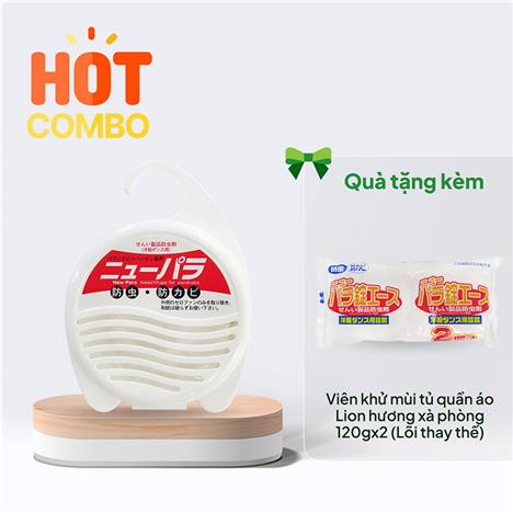 Combo siêu hời mua 1 Viên khử mùi tủ quần áo Lion hương xà phòng 120g (Gồm hộp treo) tặng lõi thay thế